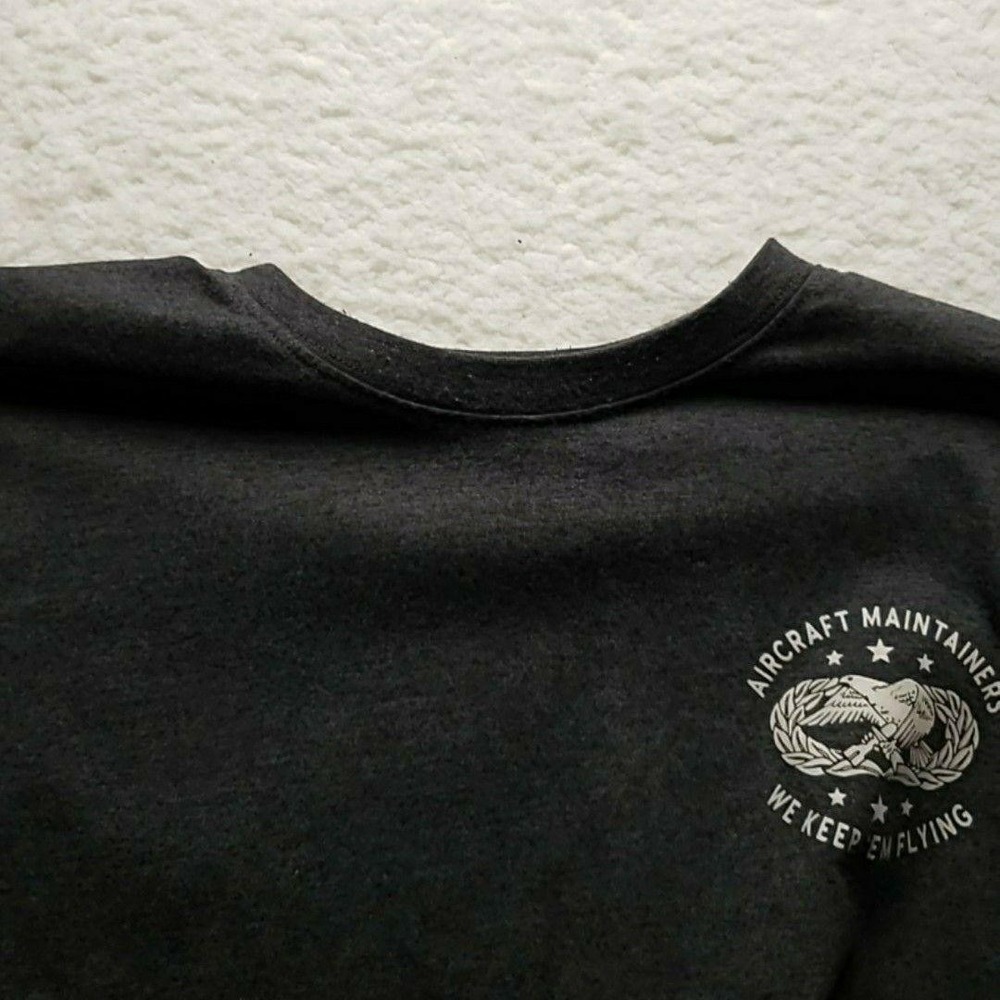 Bunker 27 Shirt Mens Large Gray Aircraft Maintainers Eagle Tagless Tee Military
